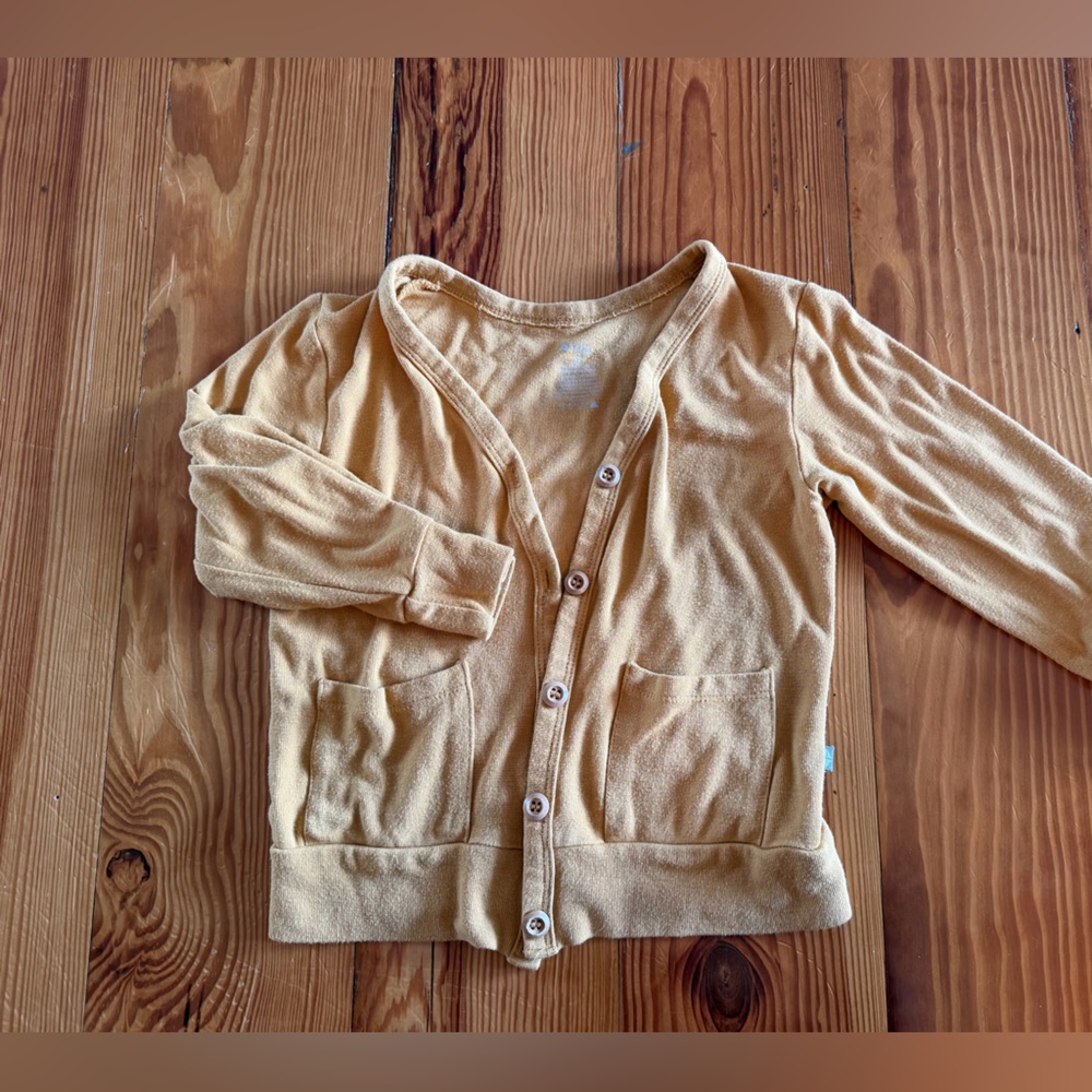 Kyte BABY Mustard color jersey cardigan sweater